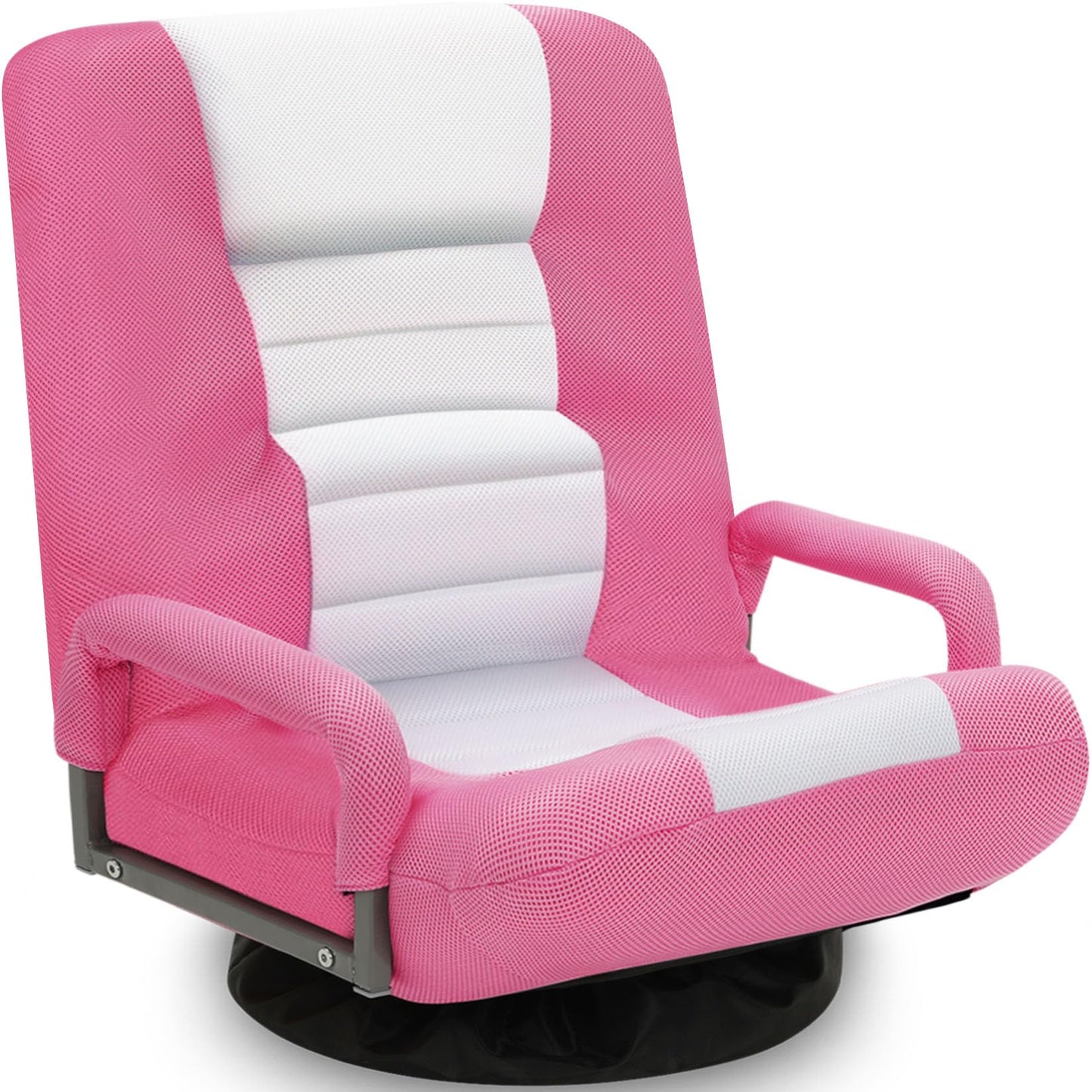 ACIPENSER Swivel Gaming Chair Multipurpose Floor Gaming Chair for Playing Video Games, TV, Reading w/Armrest Lumbar Support & 6 Adjustable Postion Backrest for Adults & Kids,Pink