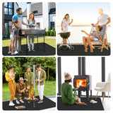 McKuk 70 x 48 inches Under Grill Mats for Outdoor Grill, Easy to Clean Reusable Grill Mat for Deck, Double-Sided Fire Resistant,Water Resistant and Oil Proof, Fit for Indoor Fireplace Mat Fire Pit Mat McKuk