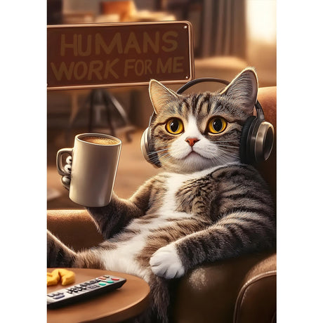 MXJSUA Bossy Cat Diamond Painting Kits for Adults, 5D Cat Diamond Art Kits for Beginners, DIY Full Drill Paint with Diamond, Home Wall Decor 12x16 Inch MXJSUA