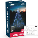 JOIEDOMI 10 ft Cone Tree Yard Light Decorations, 560 LED Cool White Lights with Metal Stakes for Indoor Outdoor Garden Holiday Décor, Christmas Eve Night Décor Joiedomi