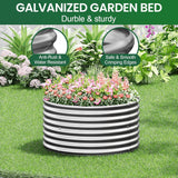 CATMANOR 4 Pack 2FT Length Round Galvanized Raised Garden Bed Outdoor,Metal Garden Bed for Vegetables,Steel Raised Beds for Gardening,Above Ground Garden Box for Flower CATMANOR