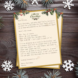 Lonfliness 50 Sets Vintage Christmas Holly Letterhead with Envelopes Christmas Border Computer Stationery paper for Note Letters to Santa Holiday Printer Paper Invitations Office School 8.5 x 11 In Lonfliness