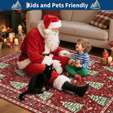 GarveeHome Red Christmas Doormat 2x3 Rug Non-Slip Washable for Entryway Indoor Small Kitchen Rugs Soft Bathroom Rugs Christmas Tree Animals Print Holiday Decor Low-Pile Door Mat GarveeHome