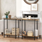 YATINEY Narrow Console Table, 2-Tier Small Entryway Table, 29.5" Thin Sofa Table with Storage, Behind Couch Table, Display Table, for Living Room, Hallway, Entryway, Rustic Brown and Black CT01BR YATINEY