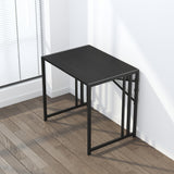 Lutown-Teen Small Folding Computer Desk 32 inch, Writing Gaming Computer Desk for Small Spaces, No Assembly Required Small Office Desk, Black Lutown-Teen
