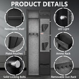 Marcree 2 Gun Safe, Small Rifle Safe with Alarm System, 180 ° Quick Access Gun Cabinet for Rifles and Pistols, Electronic Shotgun Safe with Removable Shelf, Rifle Cabinet with Pistol Bags, Ammo Rack Marcree