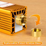 FoxAlien Fixed-focus FA40W Engraver Module Class 4 450nm PWM TTL for FoxAlien Masuter 4040, Masuter Pro, 4040-XE, WM3020, XE-PRO, Vasto Series CNC Engraving Machine (10000mW Optical Output) FoxAlien