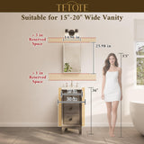 TETOTE 15 x 26 Bathroom Mirror with Storage with Tempered Beveled Mirror Silver Medicine Cabinet Aluminum Cabinet DTC Hinges, Stepless Adjustable Shelves, Recessed/Surface-Mounted TETOTE