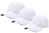 Gelante Plain Blank Baseball Caps Adjustable Back Strap 3 PC-001-White Gelante