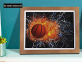 SKRYUIE 5D Flame Basketball Diamond Painting Kits - DIY Diamond Art Kits for Adults Fire, Full Round Drill - Crystal Cross Stitch - Adults Craft for Wall & Office Decor - 12x16inch（30x40cm） SKRYUIE