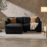 Best Choice Products Modern Loveseat Sofa for Living Room, Corduroy Recliner, Removable Cover, Spring Cushions, Solid Wood Frame, Easy Assembly for Small Spaces, 82in – Black Best Choice Products