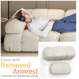 Jocisland 110'' Modular Compression Sectional Sofa Couches for Living Room Apartment, Oversize L Shaped Cloud Couch with Reversible Chaise Ottoman, Comfy Modern 4 Seater Boucle Floor Loveseat, Beige Jocisland