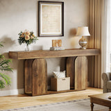 Tribesigns 70.9-Inch Extra Long Sofa Table, Farmhouse Console Tables with Wood Frame and Storage Shelf, 2-Tier Wood Table Behind Couch for Living Room, Hallway, Foyer, Vintage Brown Tribesigns