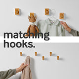 LARHN Wall Mounted Coat Rack, Wooden Wall Coat Rack with 5 Hooks (2-Pack), 16.5″ Wall Hook Rack, Coat Rack Wall Mount - Modern Scandinavian Home Decor - Series 6 LARHN