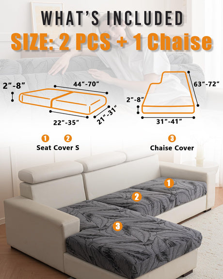 Cgeluy Sofa Cover Washable Sectional Couch Covers Sofa Slipcovers for 3 Cushion Couch Pet Friendly L Shaped Couch Protector Leaf Printed Covers for Dogs Kids Cgeluy