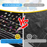 Jigsaw Puzzle Mat Roll Up 1500 2000 3000 Piece Portable Table Puzzle Board Mat Saver Keeper, Smooth Top & Non-Slip Felt Bottom with 6 Sorting Trays, Storage Bag, Inflatable Roller for Kids Adults Gift Brmoka