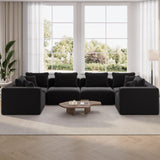 Novilla 141" Modular Sectional Sofa, Modern Cloud Sectional Couch with Smarts Coil™ Support, U-Shape Upholstered Boneless Couch for Living Room Apartments Bedroom, No Assembly Required (6 Seater) Novilla