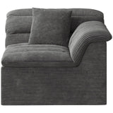 44" Modern Sectional Sofa, Upholstered Corduroy Cloud Couch with Deep Seat, Comfy Boneless Loveseat for Living Room, No Assembly Required, Dark Gray, Right Side SUNG7