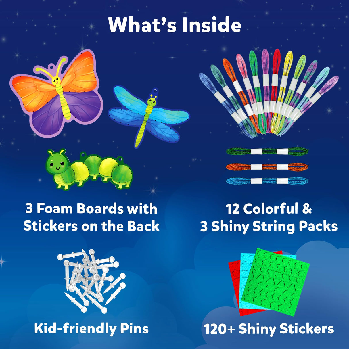 Skillmatics String Art Activity - Bugs & Butterflies, Mess-Free Art for Kids, Craft Kits & Supplies, DIY Decor & Creative Activity, Gifts for Girls & Boys Ages 6, 7, 8, 9, 10, 11, 12 Skillmatics