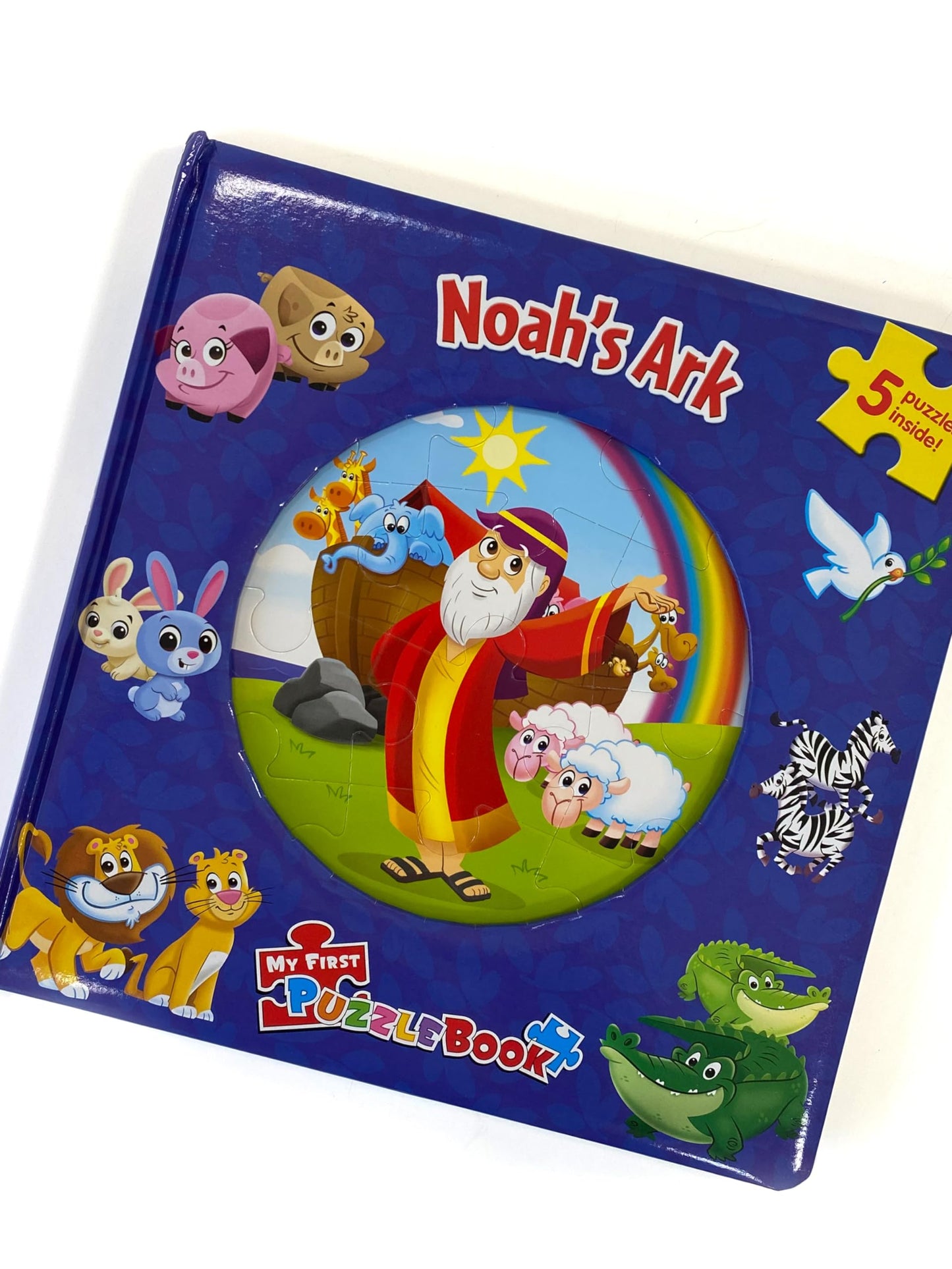 Phidal Noah's Ark My First Puzzle Book - Jigsaw Puzzles for kids, 10-page board book, 5 puzzles to enjoy