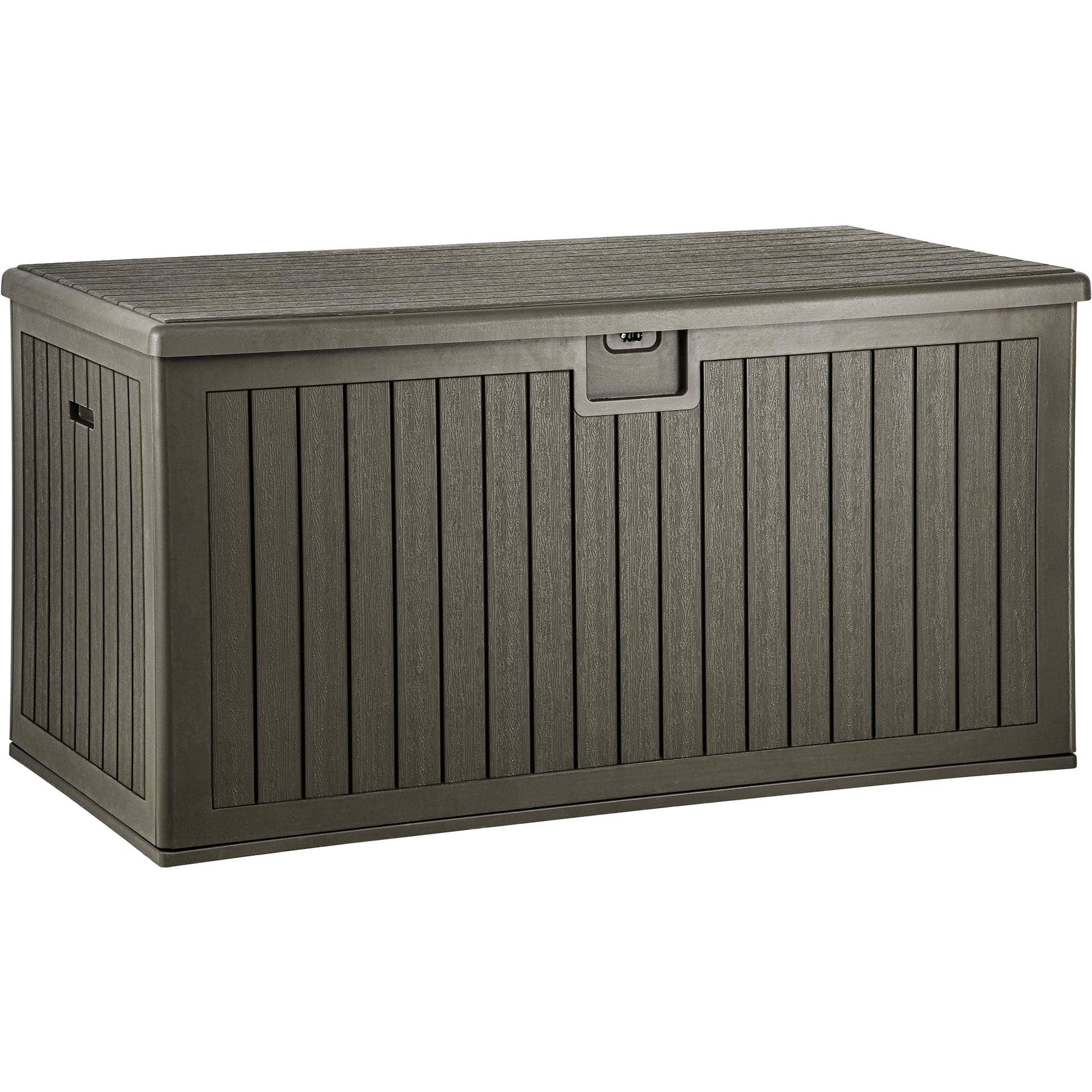 YITAHOME XXL 230 Gallon Large Deck Box,Outdoor Storage for Patio Furniture Cushions,Garden Tools and Pool Toys with Flexible Divider,Waterproof,Lockable (Light Brown) - WoodArtSupply