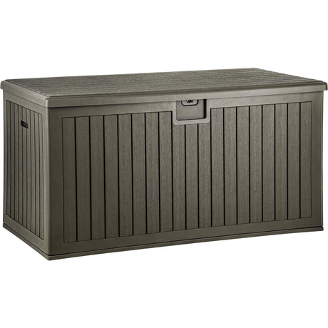 YITAHOME XXL 230 Gallon Large Deck Box,Outdoor Storage for Patio Furniture Cushions,Garden Tools and Pool Toys with Flexible Divider,Waterproof,Lockable (Light Brown) YITAHOME