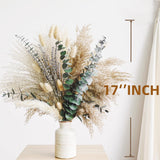 Green Pampas Grass Boho Bouquet – Exquisite Lavender and Eucalyptus Dried Flower Arrangements for Western Boho Decor – Rustic Flowers for Your Bohemian Home, Bedroom, and Wedding Table Décor YOJOYI