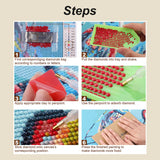 Stalente Diamond Painting Kits for Adults, 5D DIY Diamond Art Kits for Beginners Round Full Drill Diamond Painting for Home Wall Decoration Gift 12×12inch, Glass Shard Flower Stalente