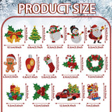 Equsion 14 Pcs Diamond Art Christmas Ornaments Christmas Diamond Painting Keychains Kits 5d DIY Hanging Double Sided Diamond Art Key Ring Painting Key Chain Family Decor Rhinestone Pendant Equsion