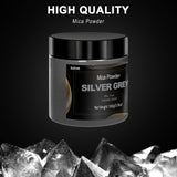 Silver Mica Powder Pigment (100g) -Cosmetic Grade Metallic Mica Powder for Epoxy Resin, Lip Gloss, Soap,Candle Making,Bath Bombs,Tumblers, Jewelry, Dyes, and DIY Crafting Projects(Silver Grey, 3.5oz) BIJIZME