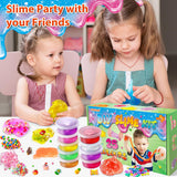 YOPINSAND 25 Cups DIY Slime Kit, Slime Making Kit for Girls, Crystal Clear Slime, Glow in The Dark Slime with Add-ins, Foam Balls, Charms, Slime Party Favors Gift Toys for Kids 3-12 YOPINSAND