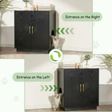 Gitelsnour Litter Box Enclosure, 30.9'' High Large Litter Box Furniture, Modern Cat Litter Box Enclosure with Hidden Storage, Side Table, End Table, Black GCLB003BK Gitelsnour