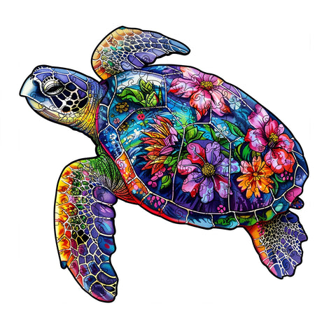 Foyucool Wooden Puzzles for Adults, About 150 Pieces Unique Puzzles for Adults, Irregular Animal Shaped Wooden Jigsaw Puzzles, Creative Gift, Fun Family Game, 11.1 x 5.5 inch, Turtle Foyucool