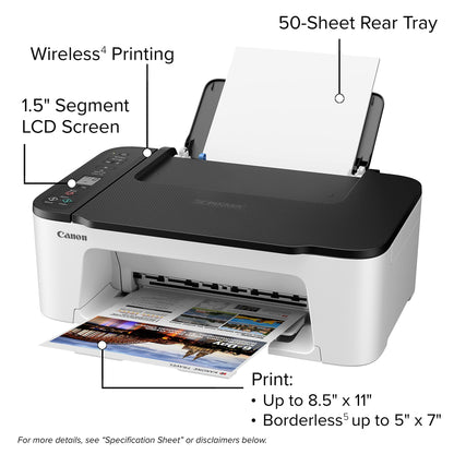 Canon PIXMA 3522 Series All-in-One Color Inkjet Printer I Print Copy Scan I Mobile Printing I Wireless I 1.5" Segment LCD I 50 Sheets Paper Tray I 4800 x 1200 dpi, Printer Cable