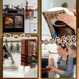 Boyiee Set of 6 Coffee Kitchen Towels Absorbent Dish Towels 24 x 16 Inches Kitchen Gifts Retro Coffee Kitchen Hand Towels for Coffee Bar Decor Coffee Lovers Gifts Kitchen Room Decoration Boyiee