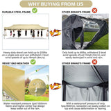 COBIZI 10x30 Pop Up Canopy with 8 Sidewall,Heavy Duty UPF 50+ All Season Wind Waterproof Commercial Outdoor Wedding Party Tents for Parties Canopy Gazebo with Roller Bag(10 x 30 ft Khaki) COBIZI