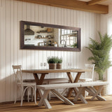 MirrMyst Rustic Farmhouse Full Length Mirror, 64"x21" Wood Frame Floor Mirror, Free Standing Mirror Leaning Wall Mirror Full Length, Full Body Mirror for Bedroom Living Room Cloakroom, Brown MirrMyst