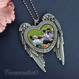 Framendino, 4 Pack Sublimation Blank Angel Wing Car Hanging Ornament Pendant Heart Photo Frame DIY Charms Framendino