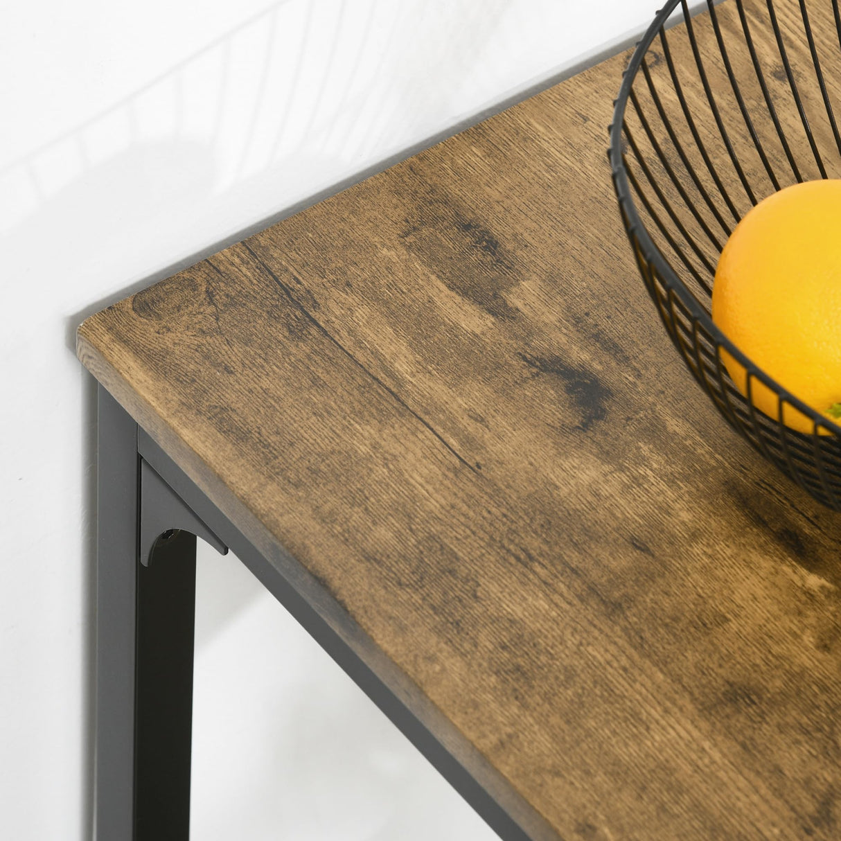 HOMCOM Rustic Brown 3-Piece Industrial Bar Table and Stool Set for Small Spaces HOMCOM