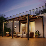 Pamapic 10 * 14FT Hardtop Lean to Gazebo,Wall Mounted Gazebo,Outdoor Gazebo,Aluminum Frame Pergola,UV Resistant Polycarbonate Roof,Outdoor Patio Awnings for Deck,Backyard Pamapic