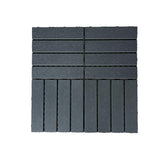44 Pack Interlocking Deck Tiles, 12"x12"x0.8" Plastic Patio Flooring Outdoor Waterproof, All Weather Use for Balcony Porch Backyard Poolside（Dark Grey,Stripe） Xinghanzhenxuan