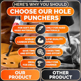 Leather Hole Punch Tool Set - 6 Pcs Drill Bits 3/16" 1/4" 5/16" 3/8" 7/16" 1/2" - High-Precision Leather Punch Tool for Belts, Fabric, and Crafts - Durable Carbon Steel, Sharp and Efficient LIBERHAUS