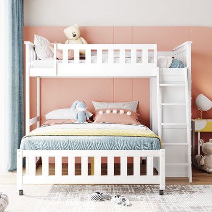 Twin Over Full Bunk Bed with Storage Drawers and Shelves by Harper & Bright Designs