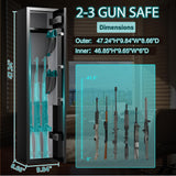 SHICHI 2-3 Gun Safe for Rifles and Pistols, Long Gun Cabinet for Shotgun, Electronic Rifle Safes for Home, Gun Cabinet with Removable Shelf, Dual Alarm & Mute, Quick Access Gun Locker SHICHI