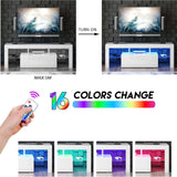 CITYLIGHT LED TV Stand for Televisions up to 55 Inchs,Modern Entertainment Center with Down FILP Door, Glass Shelf and High Glossy UV Front Face, TV Console Table for Living Room,Bedroom,White CITYLIGHT