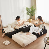 Afuson Folding Chair Bed, Futon Sofa Bed for Bedroom and Living Room, Convertible Floor Couch for Small Spaces, Black Afuson