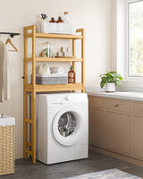 SONGMICS Over The Toilet Storage, 3-Tier Bamboo Over Toilet Bathroom Organizer with Adjustable Shelf, Fit Most Toilets, Space-Saving, Easy Assembly, Natural UBTS001N01 SONGMICS