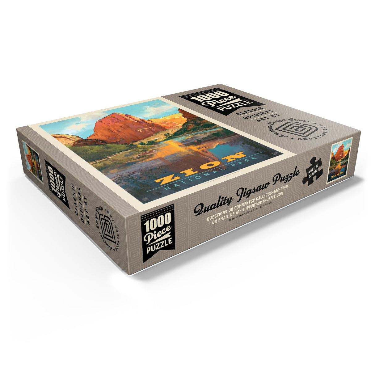 MyPuzzle Zion National Park: Virgin River Valley, Vintage Poster - Premium 1000 Piece Jigsaw Puzzle for Adults MyPuzzle.com