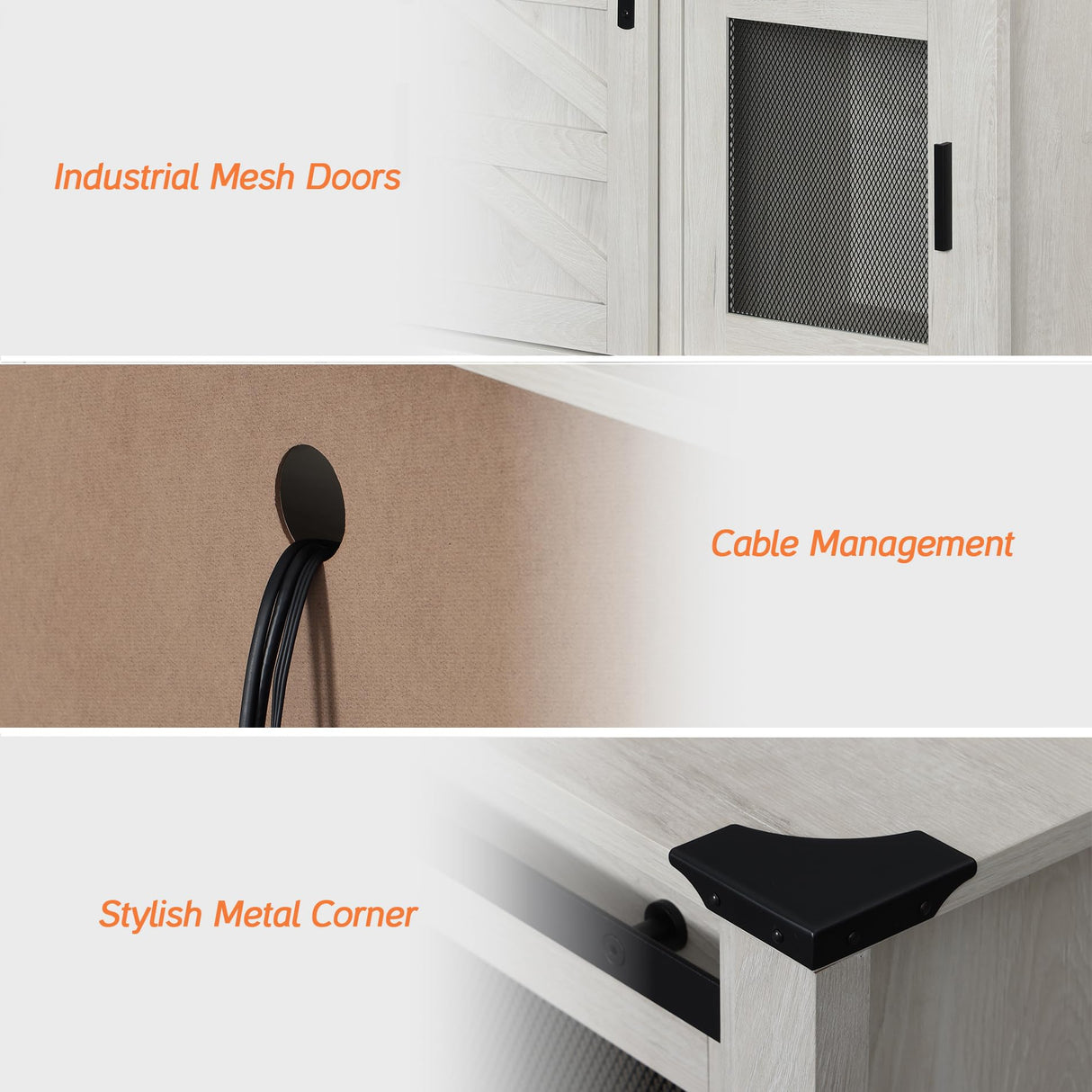 WAMPAT Farmhouse TV Stand for ups to 75 inch TV, 70" Wood Sliding Barn Door Media TV Console Table with Storage shelf, Entertainment Center for Living Room Bedroom，Antique White WAMPAT