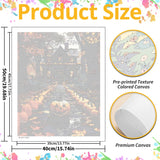 Halloween Paint by Numbers for Adult, Pumpkin Paint by Numbers Kit for Adults Beginners, DIY Landscape Acrylic Painting on Canvas for Home Wall Art Decor 16x20inch Mandun